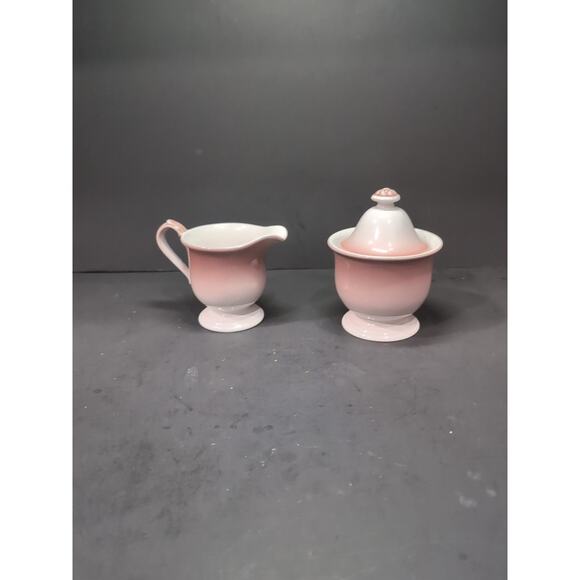 Mikasa Stone Lustre Peach Cream & Sugar Bowl Set, Lid Included Elegant Serveware - Picture 1 of 10